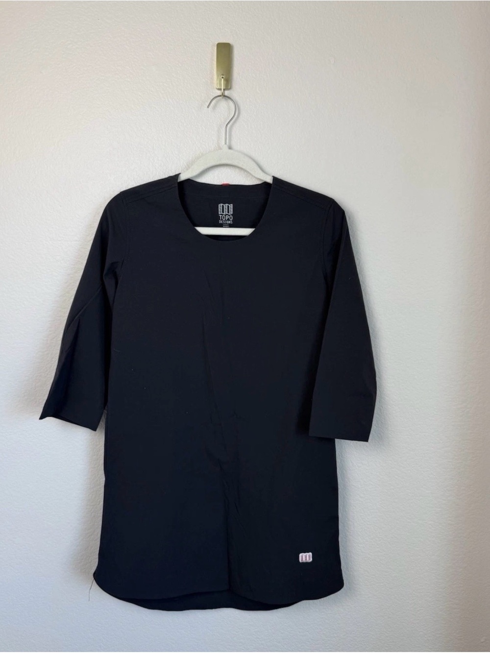Topo Designs Global Pullover Tunic Dress Women XS Black Stretch Travel Gorpcore